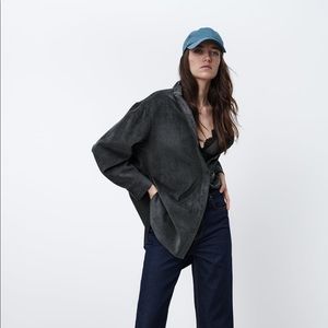 NWOT Zara Textured Weave Structured Overshirt Shacket